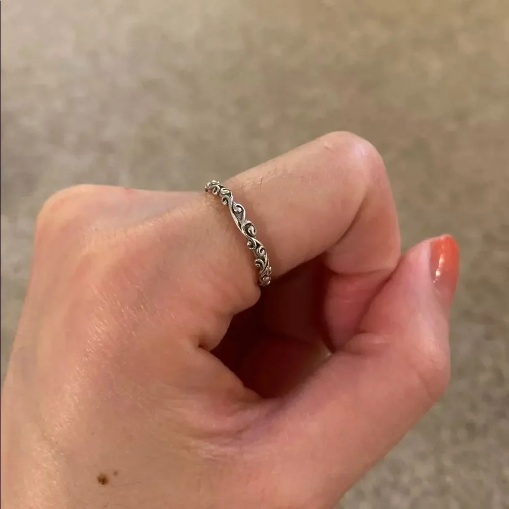 925 Sterling Silver Vintage Stackable Classic Ring size 6, 7 - Picture 3 of 4